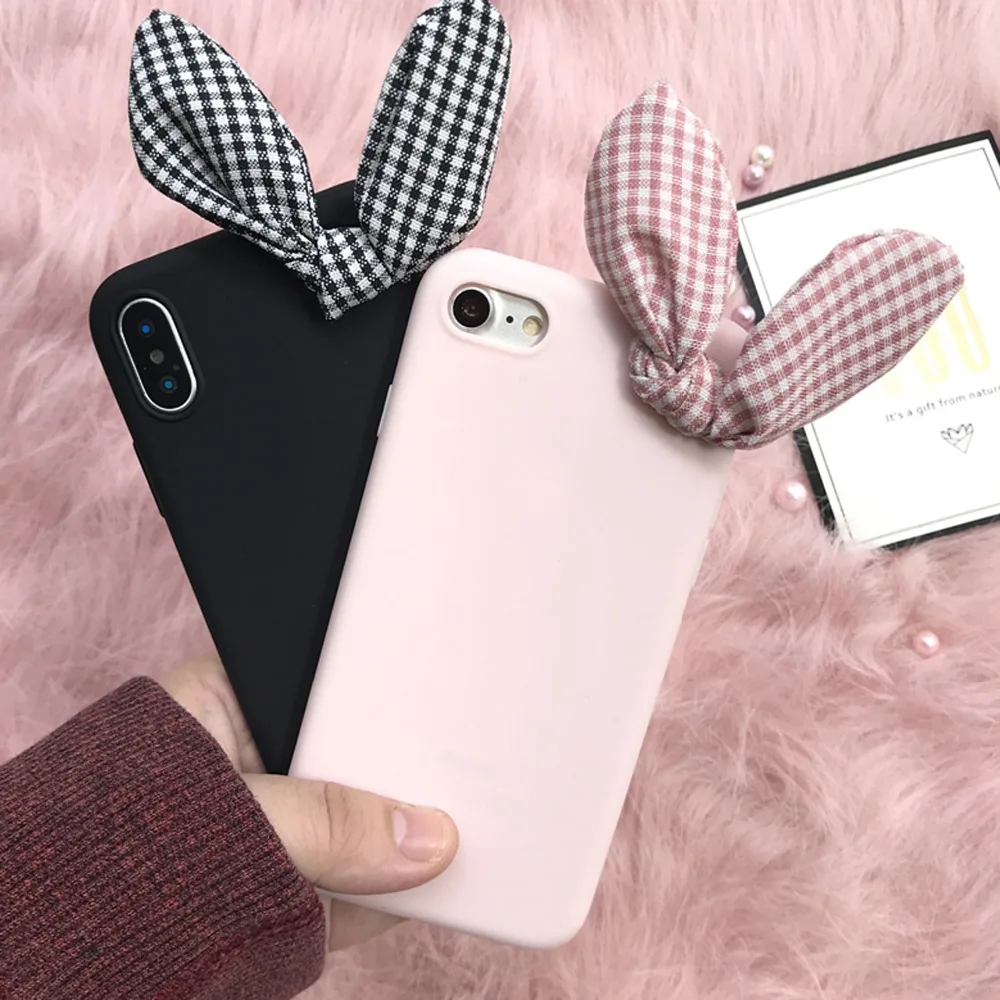 Мягкий розовый чехол для iPhone 5/5S/se/6/6 s/7/8 Plus/X Oneplus 5/5 t/6 силиконовый с бантиком |