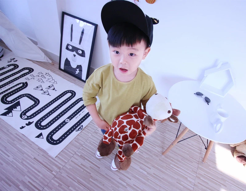 Solid Kids T-Shirts Cotton Boys Girls Tops Three Quarter Sleeves Boy T Shirts Spring O Neck Girl T-Shirts 2017 Children Clothing (9)