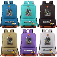 Fashion Hot Games MineCraft Cartoon Boy Girl School bag Women Bagpack Teenagers Patchwork Canvas Men Student Laptop Backpack