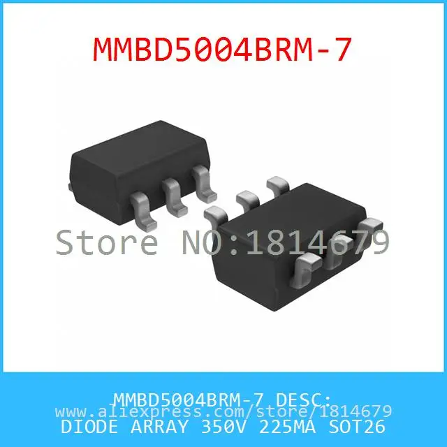 Бесплатная Доставка 5 Шт./лот MMBD5004BRM 7 DIODE ARRAY 350 В 225MA SOT26 5004 MMBD5004|array| |