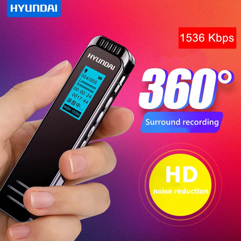 Professional Voice Activated Digital Audio Voice Recorder Long Time Recording dictaphone PCM 1536Kbps Support TF-Card MP3 Player