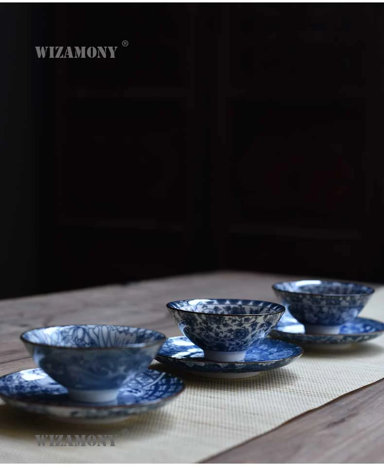 1 шт.! WIZAMONY Буе и белый китайский фарфор чайная чаша чайная чашка чайный набор керамический Atique глазурь кунг-фу чай мастер чашка
