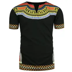 Гладкий нейлон Лето племенной узор Дизайн традиционные Базен Riche блузка Для мужчин Дашики футболка в африканском стиле футболка с рисунком