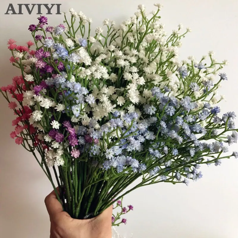 Fleur Artificielle De Souffle De Bebe 52cm Fausse Plante De Silicone Gypsophila Bricolage Decorations De Mariage Maison Et Hotel 4 Couleurs Aliexpress