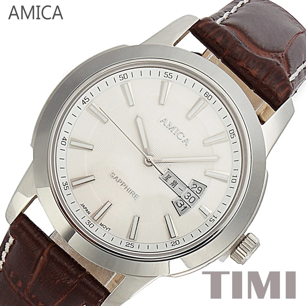 

AMICA Luxury Brand Mens High Quality Quartz Watch New Fashion Cycle Date Display Simulatrix Men Watch