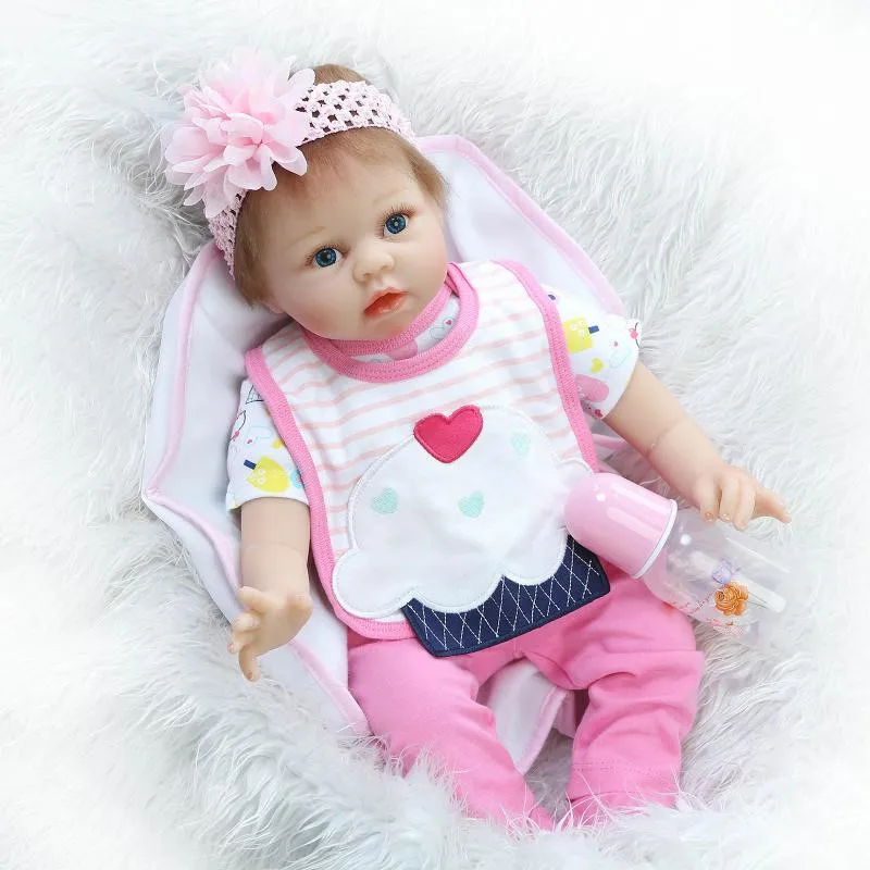 Soft 22 Inches Silicone Baby Dolls For Kids Best Birthday Gifts Cute Newborn Babies For Adoption