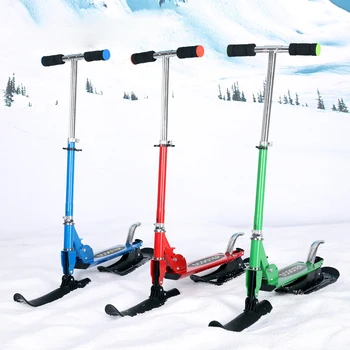 

Snowboard and Skis Sled Outdoor Cristmas Gift Multicolor Winter Portable Iron PVC Dual Purpose With Brake Snow Scooter Skibob