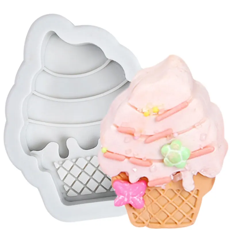 Ice Cream Cone Chocolate Silicone Mold Candy Clay Molds DIY Party Birthday Fondant Cake