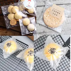 100 шт./лот Прозрачный горошек пластиковая упаковка для печенья упаковывая сумки обертка для кексов самоклеящиеся пакеты День рождения
