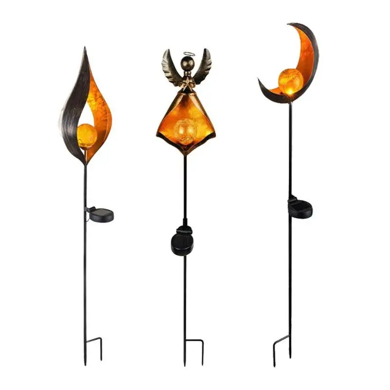 

3 Style Solar LED Flame Light IP44 Wrought Iron Torch Lights Waterproof Garden Landscape Lamp Decorative Lamp