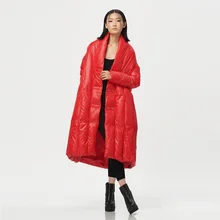 Original Design 2016 Winter Women Mantle Type Down Coat Female Cloak Cape Long Down Jacket