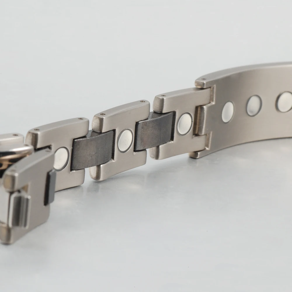 Медицинские предупреждающие браслеты для мужчин черный керамический Магнитный из нержавеющей стали