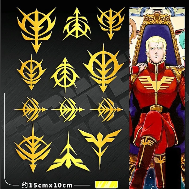 1 лист Водонепроницаемый AC аниме Гундам клейкая Металлическая Наклейка для