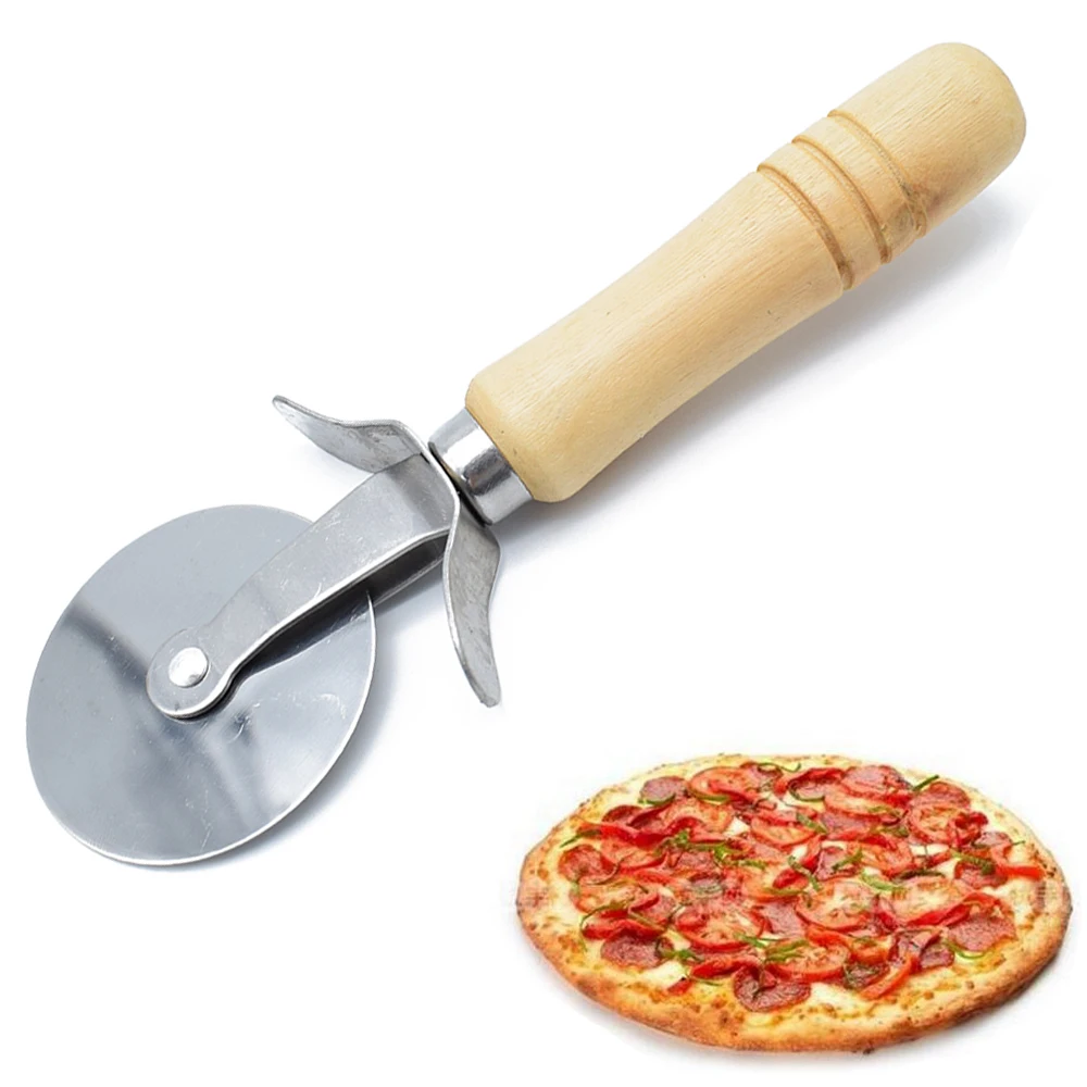 LIMITOOLS New Hot Pizza Cutter Blade Wood Handle Stainless Pastry Pasta