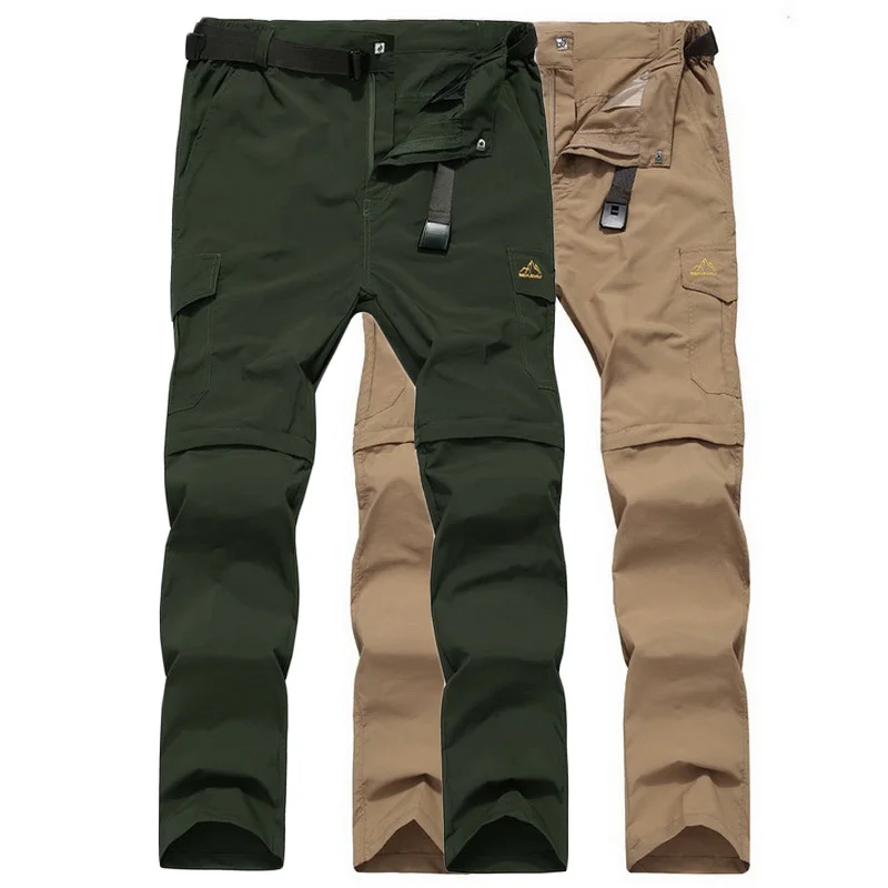 6XL Loose Quick Dry Removable Waterproof Pants Men Outdoor Trekking