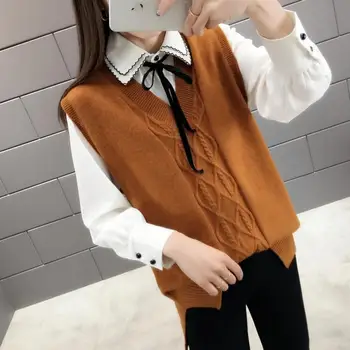 

9120 Actual Shot of New Women's Wear V-neck vest Knitted vest 34