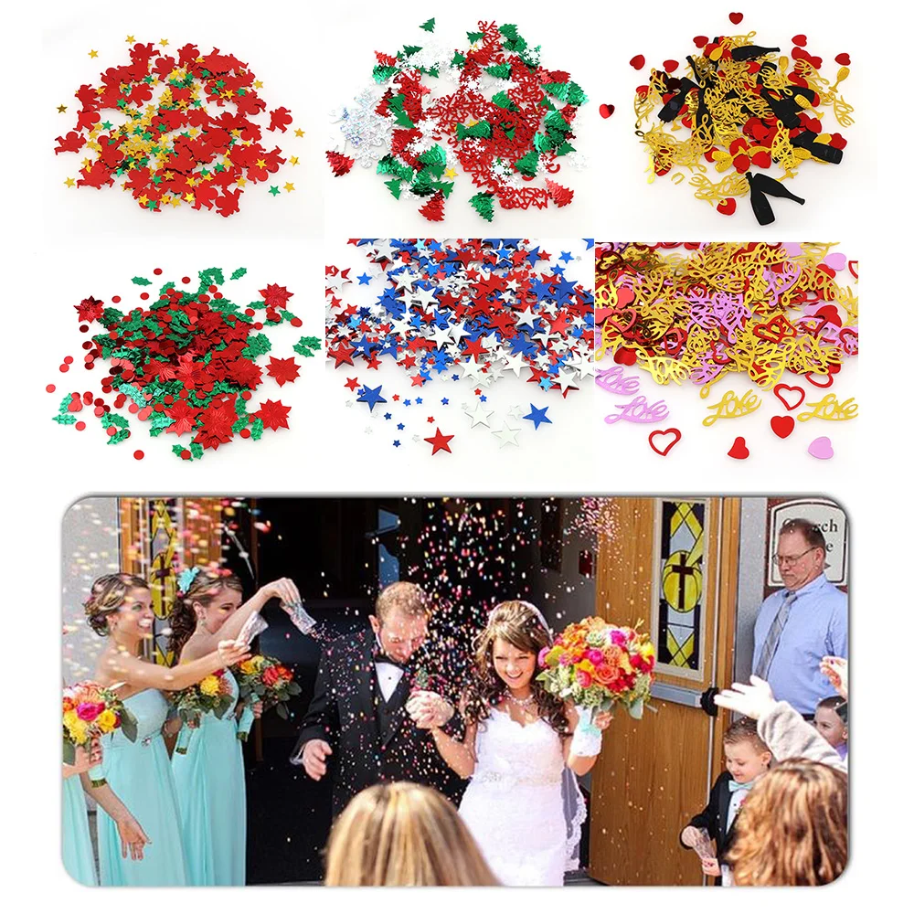 

Mix Leaves Star Tree Angel 15g Table Confetti Sprinkles Birthday Party Wedding Decoration Sparkle Christmas Metallic Supply