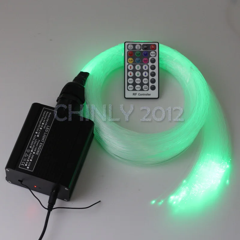 16W RGBW 28key RF remote LED Fiber Optic Star Ceiling Light Kit 300pcs 2M 0.75mm