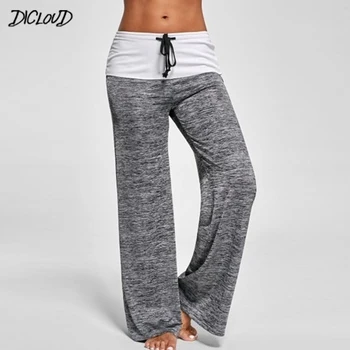 

DICLOUD 2019 Fashion Trousers Women Stitching Drawstring Casual Pants Female Simple Plus Size Outdoor Pants Women'S Clothing