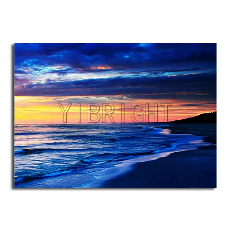 

5D DIY Diamond Painting Sea Waves Full Square Cross Stitch Diamond Embroidery Beach Sunset Scenery Full Round Mosaic Decor Gift