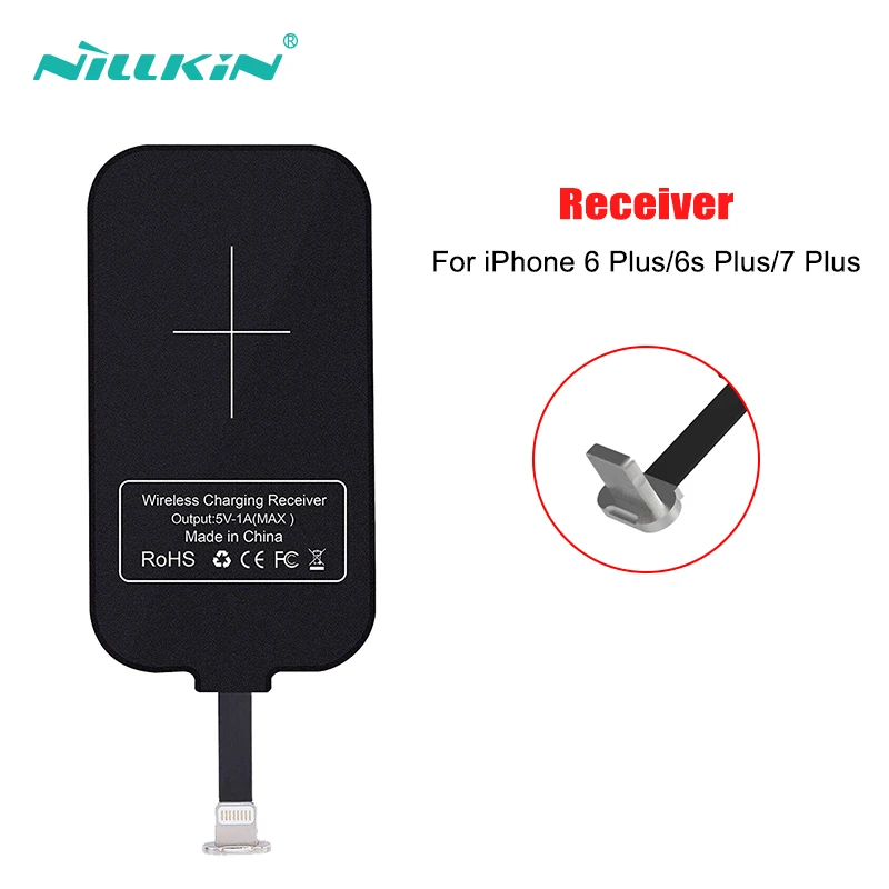 NILLKIN Qi Беспроводное зарядное устройство приемник для iPhone 7 6 6s 5 Micro usb type C беспроводной зарядный разъем для samsung Xiaomi huawei - Тип штекера: For iPhone (109mm)