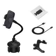 Car Qi Fast Wireless Charger Gooseneck Cup Holder Air Vent Mount for iPhone X XR XS 8 Samsung S9 S8 S7 S6 Note 9/8 For Huawei