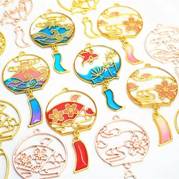 

5pcs/lot Wind Chimes/Ribbon Frame Metal Frame Pendant Charm Bezel Setting Cabochon Setting UV Resin Jewelry Making