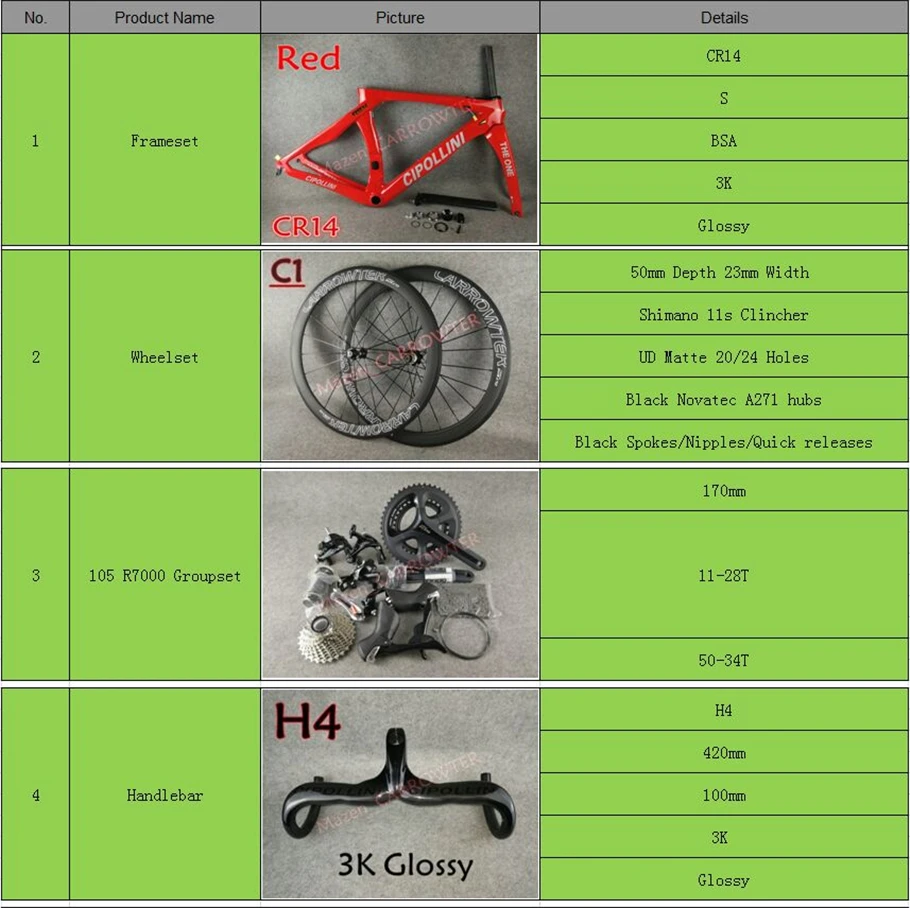 Модель серебряного логотипа красного цвета MCipollini RB1K один велосипед полный карбоновый дорожный велосипед Cipollini с 105 R7000 набор групп