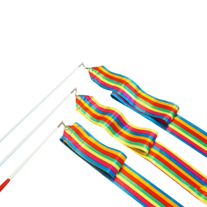Colorful and Striped Rod Stick For Gym Training 4M Gymnastics Ribbon