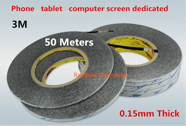 0.15mm Thick 50M Strong double sided tape Ultra thin waterproof high