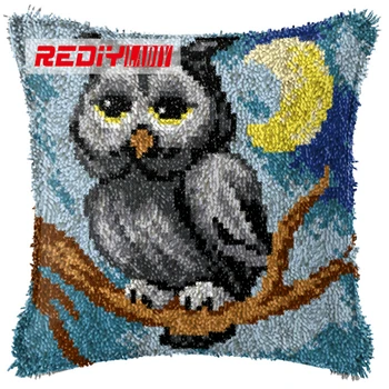 

LADIY Latch Hook Cushion Kit Yarn for Embroidery Cushion Cover Night Owl Pillow Case Crochet Cushion Decorative Pillow BZ801