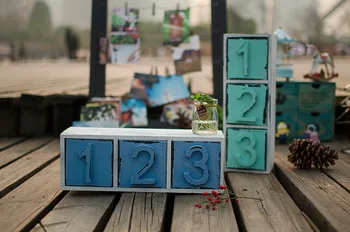 

1PC 2 Colors Zakka grocery retro wooden drawers desktop jewelry box old debris storage box 34.5x10x12cm J0951