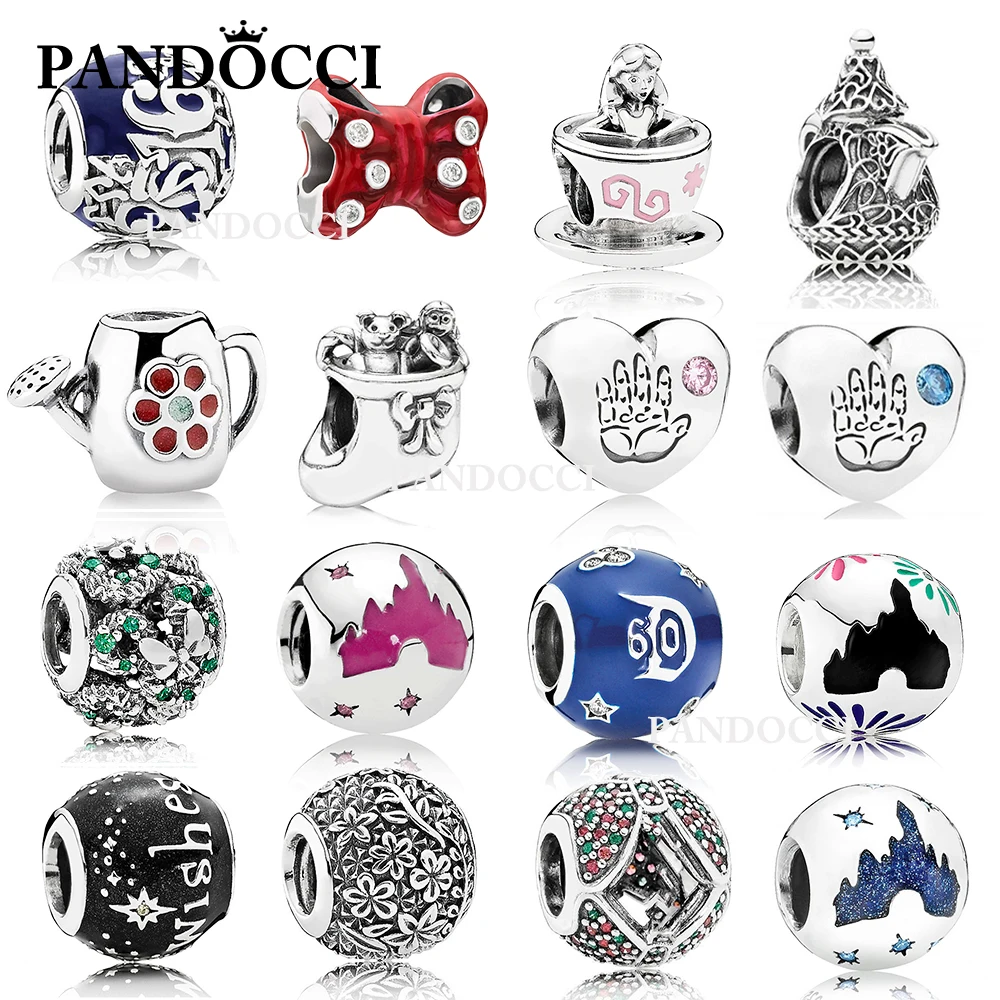 

PANDOCCI 100% 925 Sterling Silver 1:1 Stocking Watering Can Castle Teapot Wreath Park Bow Heart Charm Beads Limited Edition