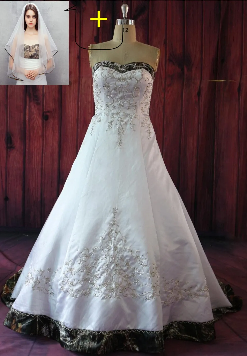 Cheap White Camo Wedding Dresses