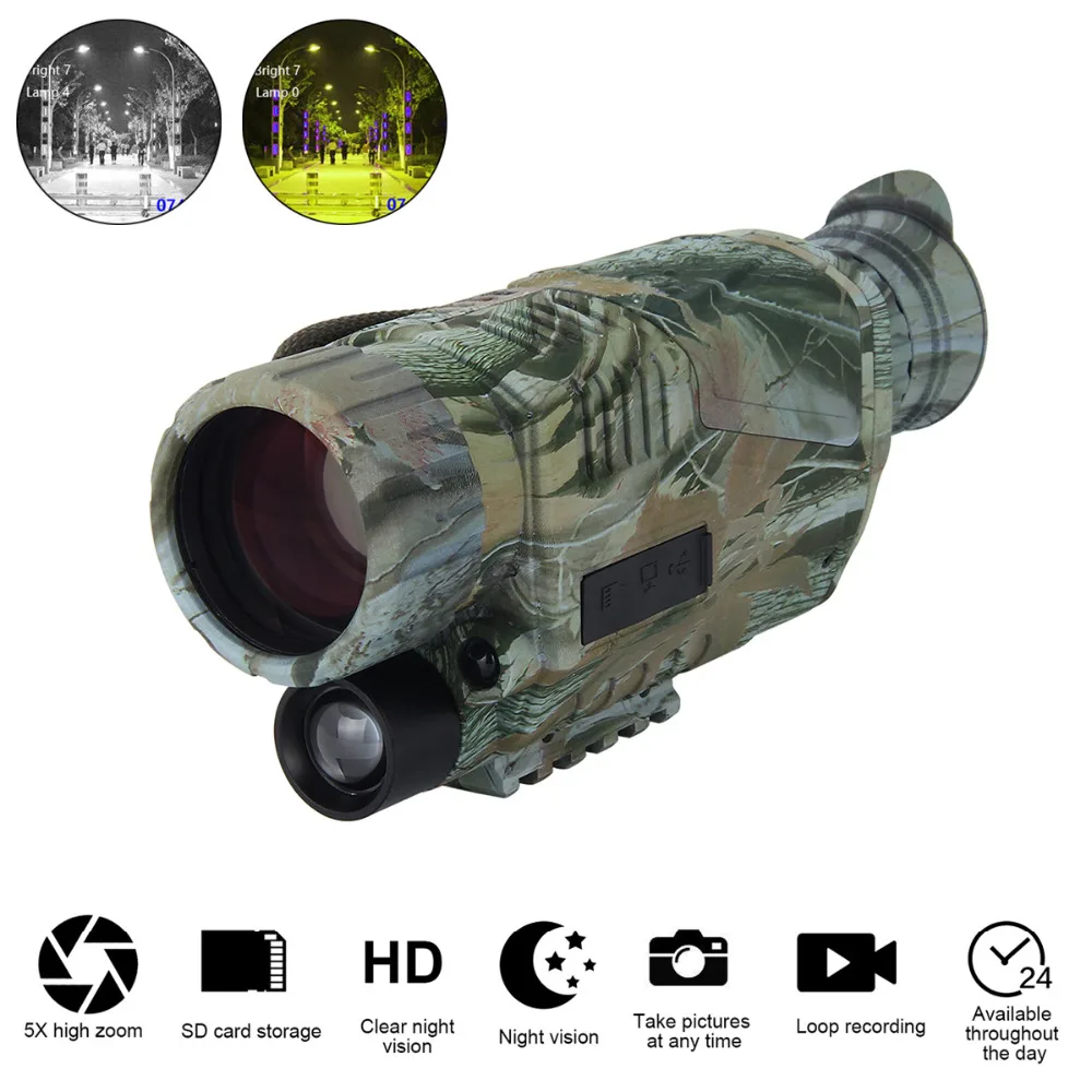 

5x40 Night Vision Monocular Telescopes -Multi-functional IR Digital Telescope Camera With Video Recorder Infrared Camera Hunting
