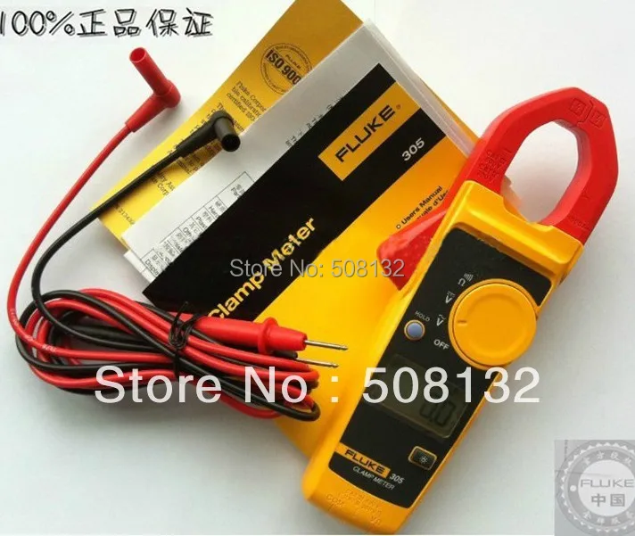 

Fluke 305 Digital Clamp Meter Multimeter, AC 999.9A Backlight Display