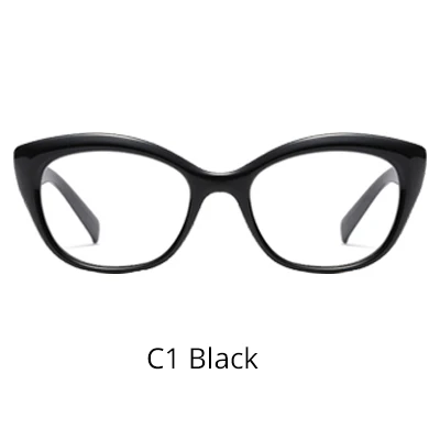 Ralferty оправа для оптических очков женские винтажные очки кошачий глаз прозрачные оправа с линзами при миопии красный F95154 - Цвет оправы: C1 Black