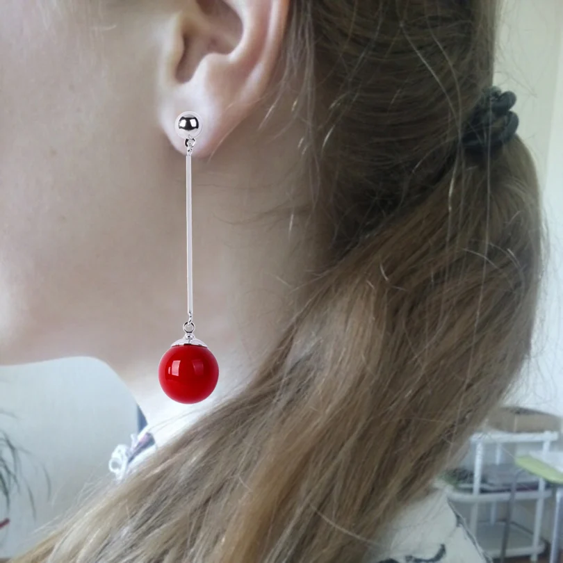 Серьги капельки с искусственным жемчугом модные длинные висячие украшения для