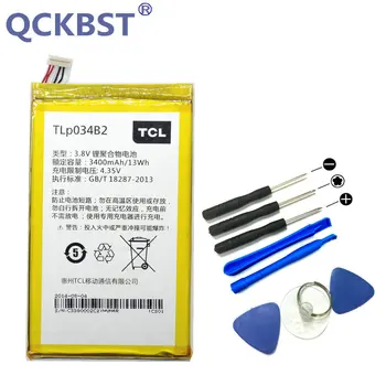 

QCKBST TLP034B2 3400mAh Battery For Alcatel one touch pop s9 hero n3 a995l tcl y910 y910t phone+ Tracking Code