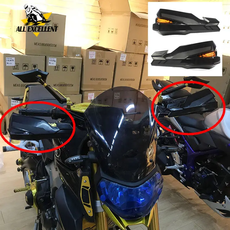 Ручной защитный чехол на руль мотоцикла со светодиодной подсветкой для KAWASAKI Z650