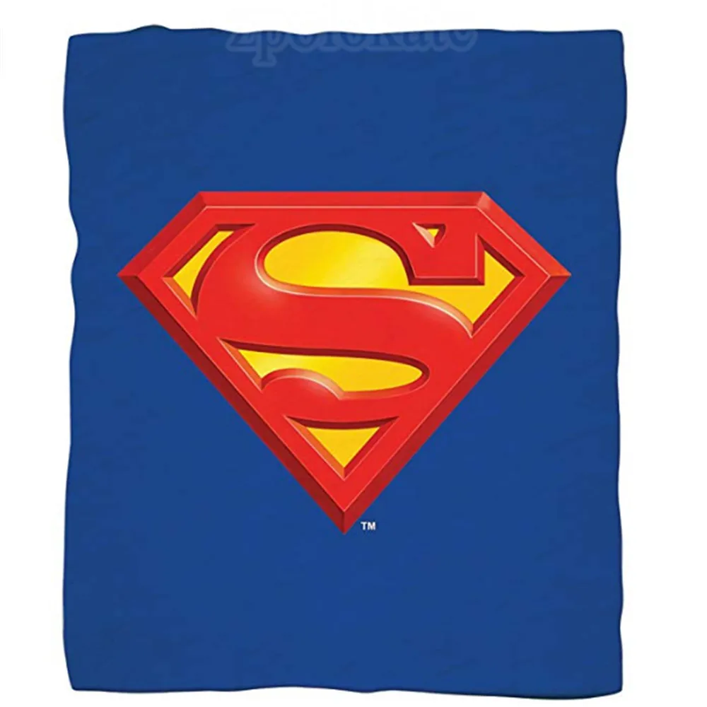 

Superman Emblem Luxury Throw Blanket with Sewn edge Super Soft