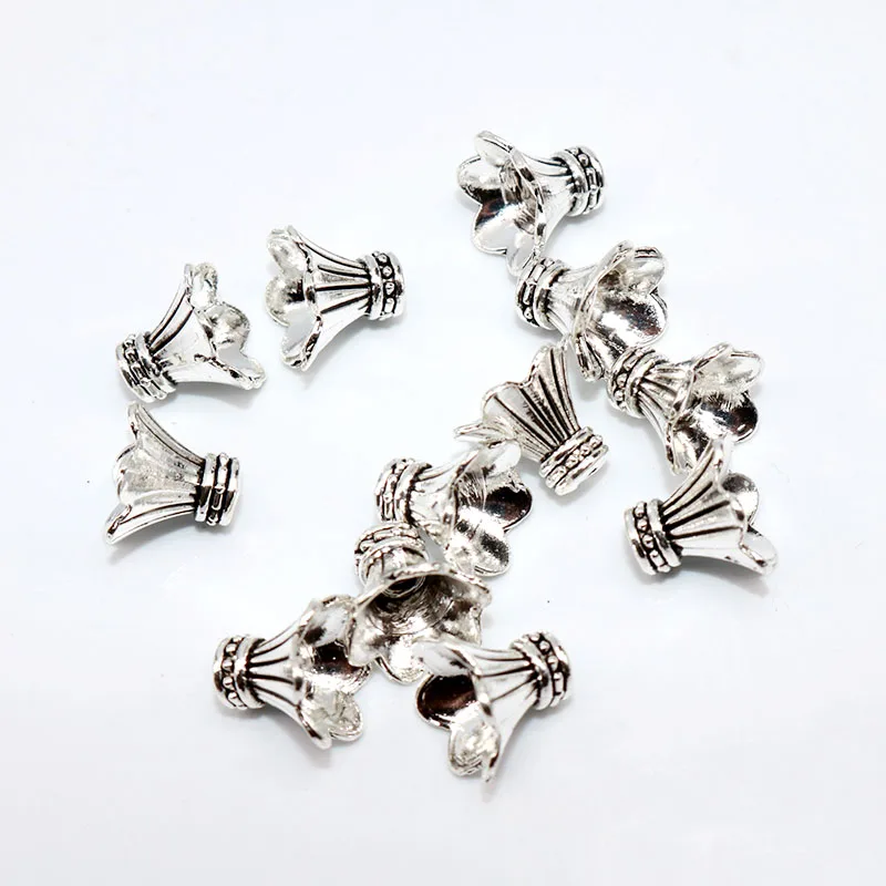 

20pcs/lot 12mm Hollow Out Lama spend Flower Bead Caps End Silver Large Size Beads Cap Needlework Charms for Jewelry Findings