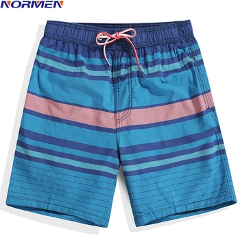 

NORMEN 2018 Summer New Fashion Plaid Board Shorts Men Waterproof Casual Swimwear Short Pants Vacation Swimsuit Beach Shorts Man