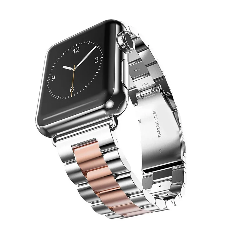 Stainless Steel Wristband Metal Buckle Clasp Strap Replacement Bracelet for Apple Watch series 3 2 1 for iwatch sport 38mm 42mm