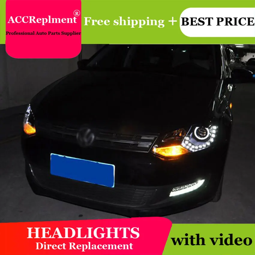 Авто. PRO для vw polo фары 2011-2014 bi xenon объектива стайлинга автомобилей H7 парковка