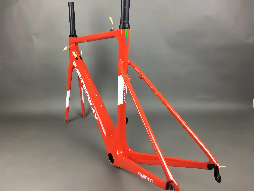 Clearance light blue 2018 TAIWAN FASTERWAY classic carbon road frameset UD weaves carbon bike frame:Frameset+Seatpost+Fork+Clamp+Headset 88