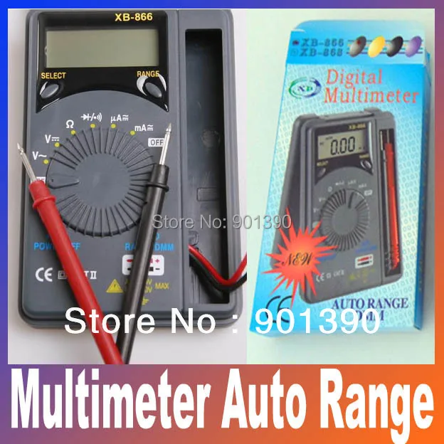 XB 866 Auto Range Digital Multimeter, AC DC Ohm Volt Digital Meter Auto
