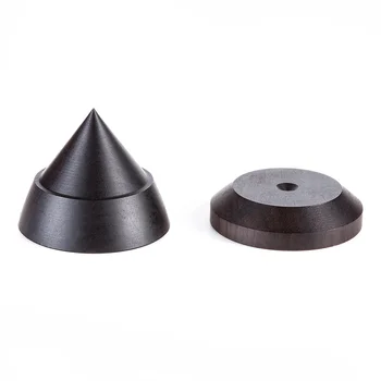 

33mm Ebony Wood Speaker Spike Pad Loudspeaker Box Amplifier Shockproof Stand Isolation Feet Base Pad #6