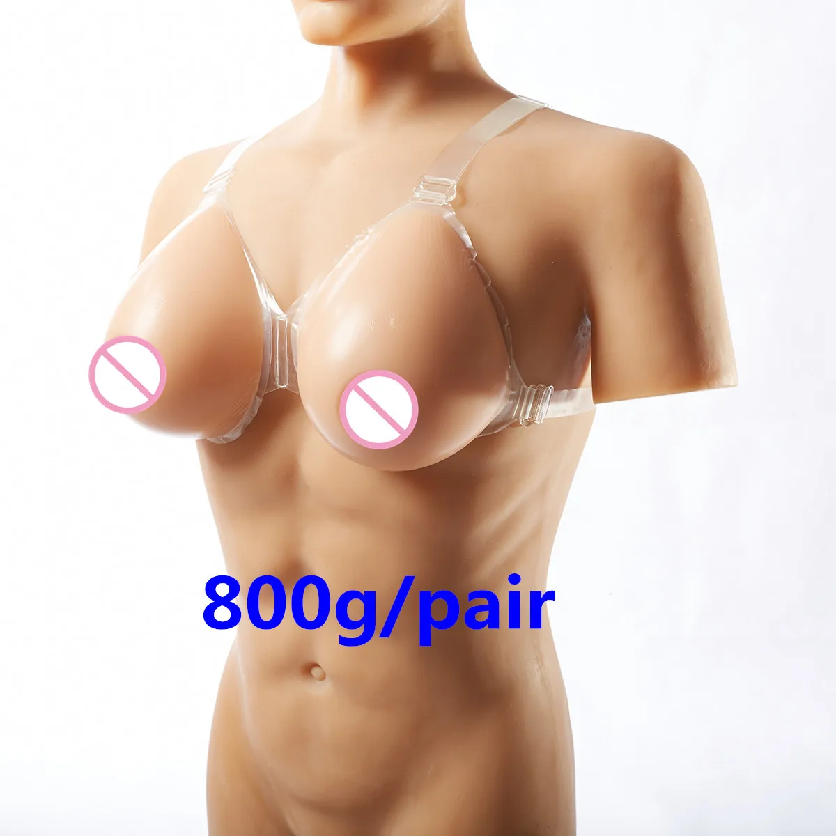 

800g/pair Crossdresser Silicone Breast Forms Small Fake Boobs With Shoulder Strap Breast Prosthesis Artificial Breast