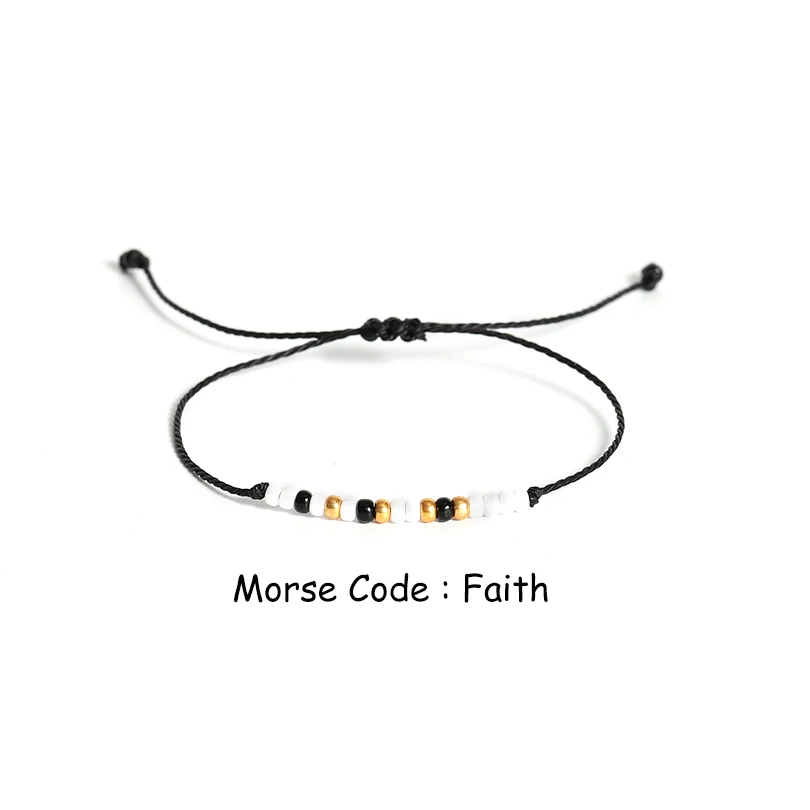G.YCX Пользовательское имя сообщение Faith BFF код Морзе браслеты удача пара ювелирная